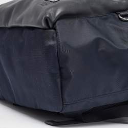 Fendi Navy Blue/Black Nylon and Leather Bugs Backpack