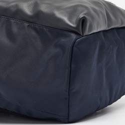 Fendi Navy Blue/Black Nylon and Leather Bugs Backpack