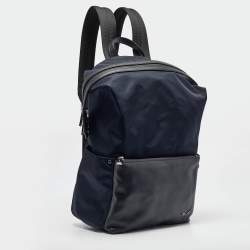 Fendi Navy Blue/Black Nylon and Leather Bugs Backpack