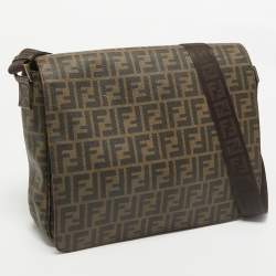 Fendi Tobacco Zucca Coated Canvas Messenger Bag