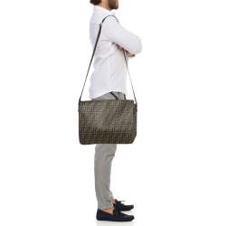 Fendi Tobacco Zucca Coated Canvas Messenger Bag