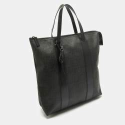 Fendi Black Zucca Coated Canvas and Leather Zip Tote