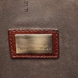 Fendi Tobacco Zucca Coated Canvas and Leather Flat Messenger Bag