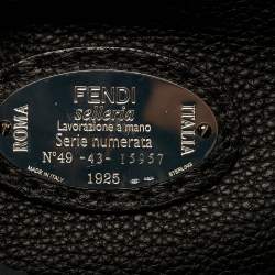 Fendi Black Selleria Leather Large Peekaboo Top Handle Bag