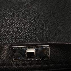 Fendi Black Selleria Leather Large Peekaboo Top Handle Bag