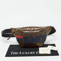 Fendi x Fila Brown Zucca Coated Canvas Mania Belt Bag