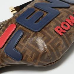 Fendi x Fila Brown Zucca Coated Canvas Mania Belt Bag