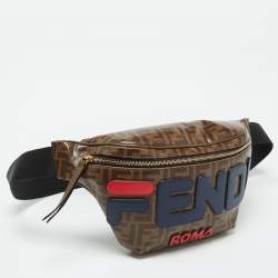 Fendi x Fila Brown Zucca Coated Canvas Mania Belt Bag