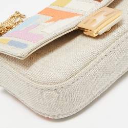 Fendi Multicolor Zucca Canvas Nano Baguette Charm Bag