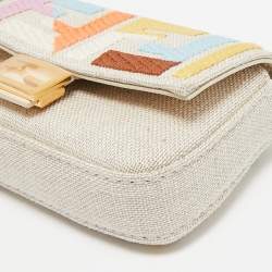 Fendi Multicolor Zucca Canvas Nano Baguette Charm Bag