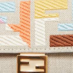 Fendi Multicolor Zucca Canvas Nano Baguette Charm Bag