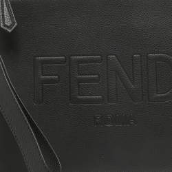 Fendi Black Leather Roma Flat Pouch