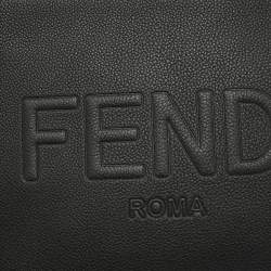 Fendi Black Leather Roma Flat Pouch