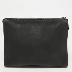 Fendi Black Leather Roma Flat Pouch