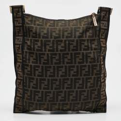 Fendi Brown/Tobacco Zucca Nylon Flat Messenger Bag