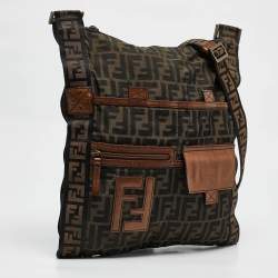 Fendi Brown/Tobacco Zucca Nylon Flat Messenger Bag