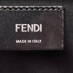 Fendi White/Black Zucca Embossed Leather and Mesh Belt Bag