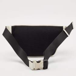 Fendi White/Black Zucca Embossed Leather and Mesh Belt Bag