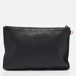 Fendi Black Leather Joker Slim Pouch