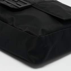 Fendi Black Econyl Baguette Messenger Bag