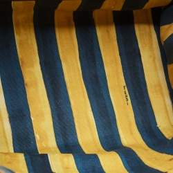 Fendi Yellow/Brown Fabric and Leather Stripe Shopper Tote