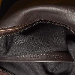 Fendi Yellow/Brown Fabric and Leather Stripe Shopper Tote