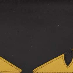 Fendi Black/Yellow Leather Monster Continental Wallet