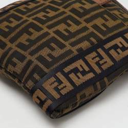 Fendi Tobacco Zucca Canvas and Leather Flat Messenger Bag