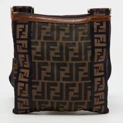 Fendi Tobacco Zucca Canvas and Leather Flat Messenger Bag