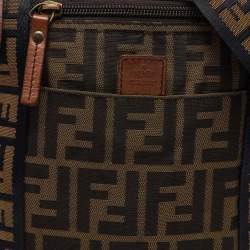 Fendi Tobacco Zucca Canvas and Leather Flat Messenger Bag