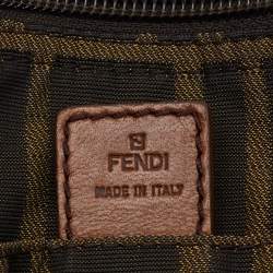 Fendi Tobacco Zucca Canvas and Leather Flat Messenger Bag