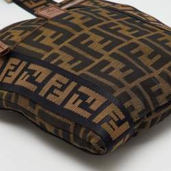 Fendi Tobacco Zucca Canvas and Leather Flat Messenger Bag