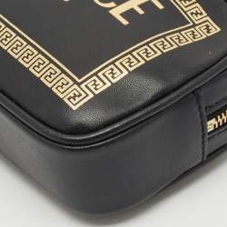 Fendi x Versace Black/Gold Leather Fendace Camera Crossbody Bag