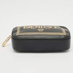 Fendi x Versace Black/Gold Leather Fendace Camera Crossbody Bag