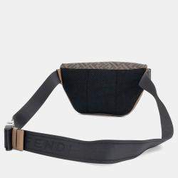 Fendi Brown Leather FF logo belt bag
