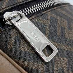 Fendi Brown Leather FF logo belt bag