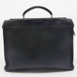 Fendi Black Selleria Leather Peekaboo ISeeU Briefcase