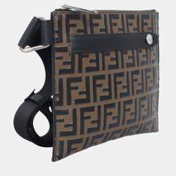 Fendi Zucca Embossed Leather Crossbody Bag
