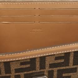 Fendi Brown Zucca Canvas and Leather Soft Trunk Baguette Bag