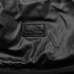 Fendi Black Zucchino Canvas and Leather Zip Around Pouch