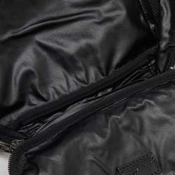 Fendi Black Zucchino Canvas and Leather Zip Around Pouch