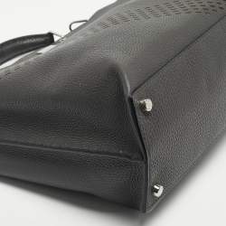 Pre Owned Fendi Dark Grey Leather Peekaboo Iconic Essential Bag