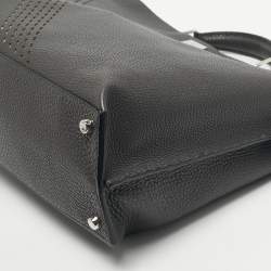 Pre Owned Fendi Dark Grey Leather Peekaboo Iconic Essential Bag