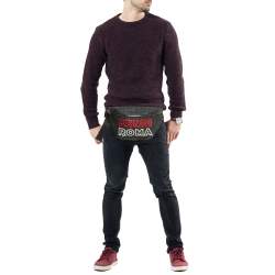 Pre Owned Fendi Black/Grey FF Coated Canvas Logo Print Belt Bag