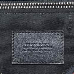 Pre Owned Fendi Black/Grey FF Coated Canvas Logo Print Belt Bag