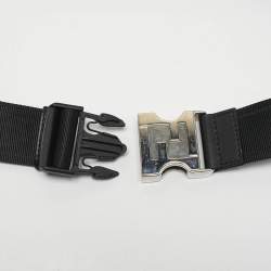 Pre Owned Fendi Black/Grey FF Coated Canvas Logo Print Belt Bag