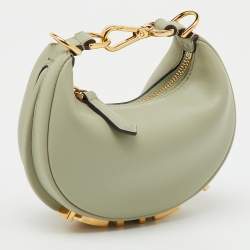 مملوكة مسبقًا Fendi Pastel Green Leather Nano Fendigraphy Bag