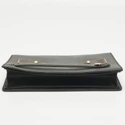 Pre Owned Fendi Black Leather Monster Clutch