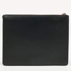 Pre Owned Fendi Black Leather Monster Clutch