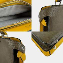 Pre Owned Fendi Peekaboo ISeeU Khaki/Yellow Leather Shoulder Bag